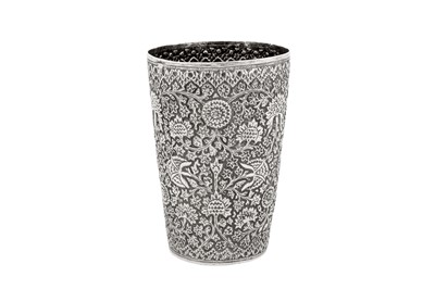 Lot 88 - A late 19th century Anglo – Indian unmarked silver beaker, Kashmir circa 1890