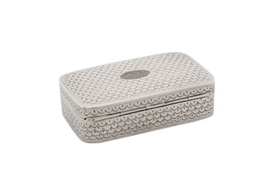 Lot 167 - An early 19th century Chinese export silver snuff box, Canton circa 1820