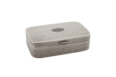 Lot 167 - An early 19th century Chinese export silver snuff box, Canton circa 1820