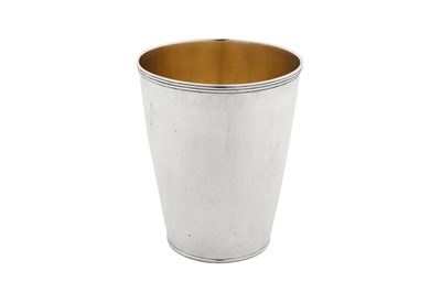 Lot 422 - York town mark – A George III provincial sterling silver beaker, York 1812 by Robert Cattle and James Barber (active 1808-1814)