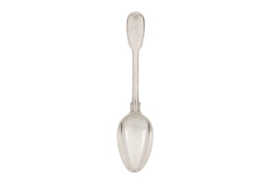 Lot 300 - A George III sterling silver dessert spoon, London 1816 by Paul Storr (1771-1844, first reg. 12th Jan 1793)