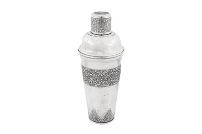 Lot 149 - A mid-20th century Cambodian silver cocktail shaker, presumably Phnom Penh circa 1950
