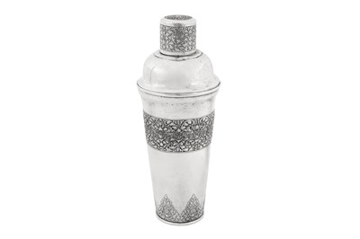 Lot 149 - A mid-20th century Cambodian silver cocktail shaker, presumably Phnom Penh circa 1950