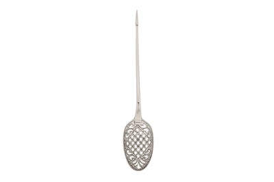 Lot 293 - A George II silver mote spoon, London circa 1750 by Samuel Key