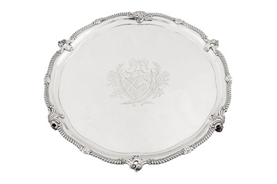 Lot 454 - A good George III sterling silver salver, London 1772 by Thomas Heming (reg. 12th June 1745)