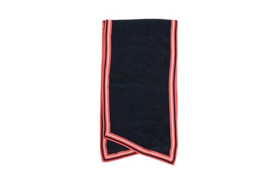 Lot 136 - Chanel Navy CC Quilted Silk Scarf