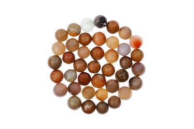 Lot 793 - A GROUP OF CHINESE AGATE SNUFF BOTTLE STOPPERS