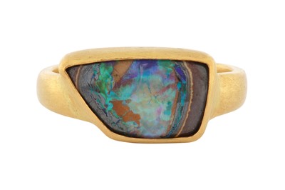 Lot 148 - A BOULDER OPAL RING, CIRCA 2011