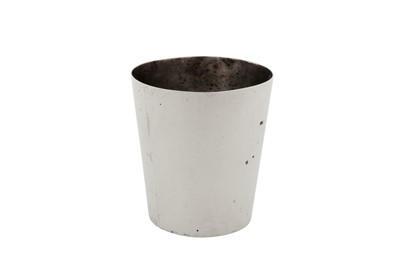 Lot 415 - An early 19th century South African colonial silver beaker, Cape circa 1830 by August Christoffel Schlosser (active circa 1811-1840)