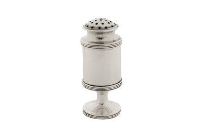 Lot 76 - An early 19th century Indian colonial silver salt caster, Calcutta circa 1830 by Twentyman and Co (active 1818-20, then 1824-53)
