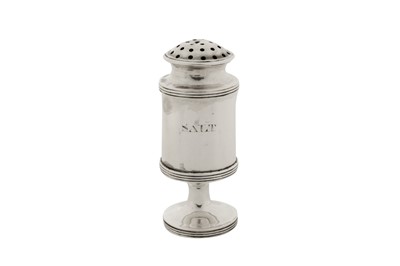 Lot 76 - An early 19th century Indian colonial silver salt caster, Calcutta circa 1830 by Twentyman and Co (active 1818-20, then 1824-53)