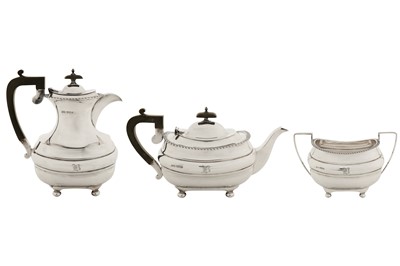Lot 332 - A George V sterling silver part- tea and coffee service, Sheffield 1933 by Walker and Hall