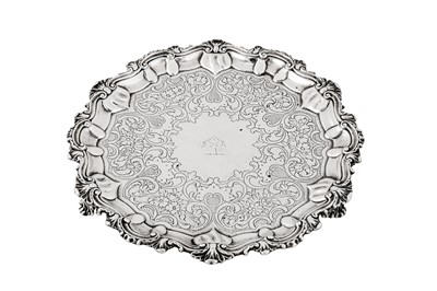 Lot 354 - A Victorian Scottish sterling silver salver, Edinburgh 1844 by James McKay