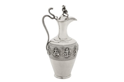 Lot 121 - A late 19th century Anglo – Indian silver claret jug, Madras circa 1880 by Peter Orr and Sons