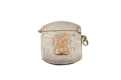 Lot 182 - An early 20th century German silver and unmarked gold vesta case, Pforzheim circa 1910 by Louis Kuppenheim