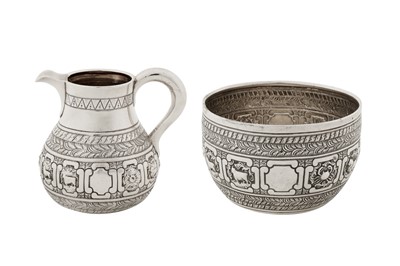 Lot 356 - A Victorian sterling silver strawberry set, London 1875/1877 by George Fox