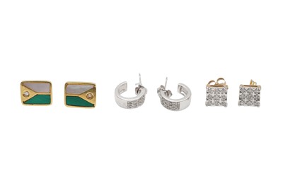 Lot 44 - THREE SETS OF EARRINGS