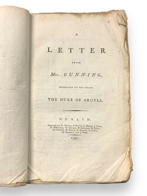 Lot 32 - [Susannah] Gunning, A letter from Mr. Gunning addressed to His Grace the Duke of Argyll