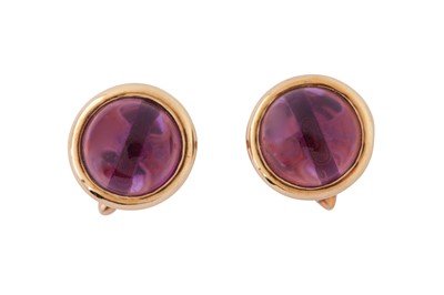 Lot 309 - A PAIR OF 14K GOLD ROUND CUFFLINKS