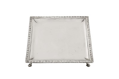 Lot 463 - A George II sterling silver waiter or small salver, London 1753 by Dorothy Sarbit