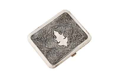 Lot 69 - A mid-20th century Siamese (Thai) silver and niello cigarette case, Bangkok circa 1940
