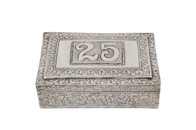 Lot 163 - A late 20th century Malaysian unmarked silver box, circa 1970