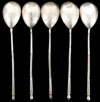 Lot 243 - A set of five antique Imperial Russian 84...