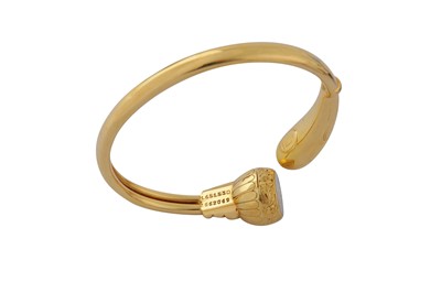 Lot 334 - UNIVERSAL GENEVE. 18CT GOLD BANGLE WATCH