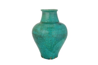 Lot 38 - A RARE LARGE 12TH-13TH CENTURY SYRIAN AYYUBID RAQQA POTTERY VASE/ JAR