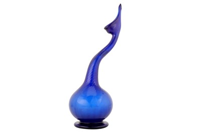 Lot 86 - A 19TH CENTURY PERSIAN QAJAR GLASS ROSE WATER SPRINKLER