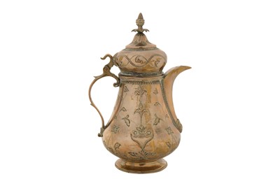Lot 114 - AN EARLY 19TH CENTURY OTTOMAN BALKANS SILVER COFFEE POT