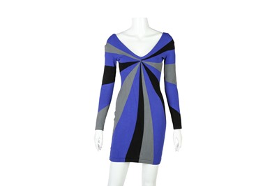 Lot 113 - Alexander McQueen Blue Geometric Knit Dress