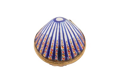 Lot 13 - A mid-18th century unmarked gilt metal mounted Staffordshire enamel snuff box, circa 1760