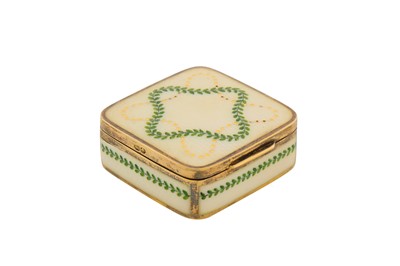 Lot 55 - An early 20th century Austrian 900 standard silver and guilloche enamel box, Vienna by Georg Adam Scheid (1838-1921, reg. 1882), import mark London 1909 by Gourdel and Co