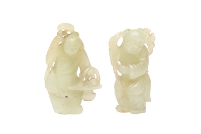 Lot 51 - TWO CHINESE CELADON JADE CARVINGS
