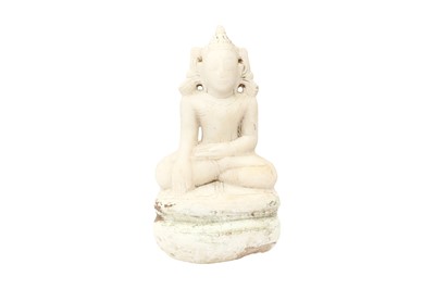 Lot 555 - A BURMESE MARBLE CARVING OF BUDDHA SHAKYAMUNI