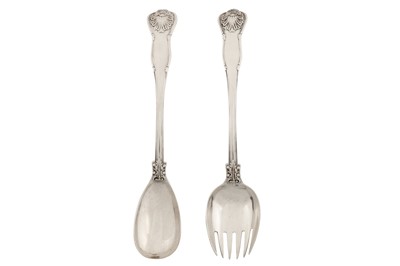 Lot 289 - A pair of William IV sterling silver salad servers, London 1836 by Joseph and Albert Savory