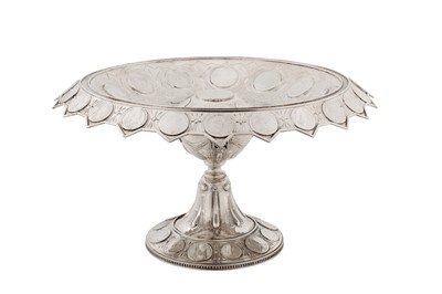 Lot 393 - An unusual Victorian sterling silver coin set comport or tazza, London 1869 by Robert Hennell III
