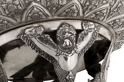 Lot 153 - A mid-20th century Cambodian silver covered dish on stand (Tok), circa 1940