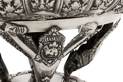Lot 153 - A mid-20th century Cambodian silver covered dish on stand (Tok), circa 1940