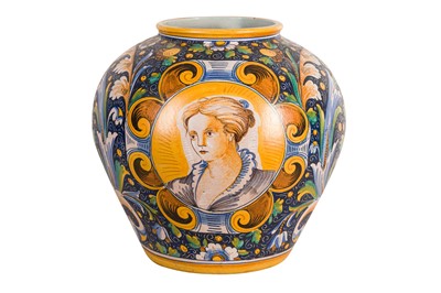 Lot 202 - A LARGE ITALIAN MAJOLICA JARDINIERE, LATE 19TH / EARLY 20TH CENTURY