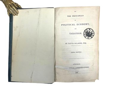 Lot 111 - Ricardo. On The Principles of Political Economy and Taxation, third ed. 1821