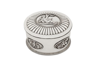 Lot 379 - A Victorian sterling silver ‘classical’ tea caddy, London 1868 by Samuel Smily