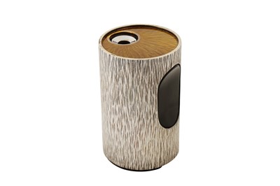 Lot 310 - An Elizabeth II modernist sterling silver and guilloche enamel table lighter, London 1972 by Gerald Benney (1930-2008)