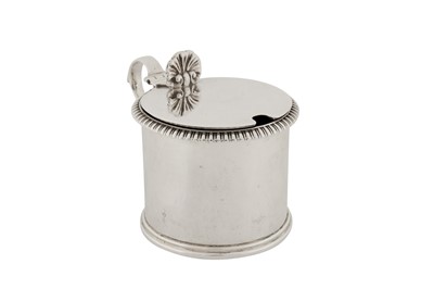 Lot 516 - A Victorian sterling silver mustard pot, London 1852 by Richard Sibley II (reg. 15th mark 1837)