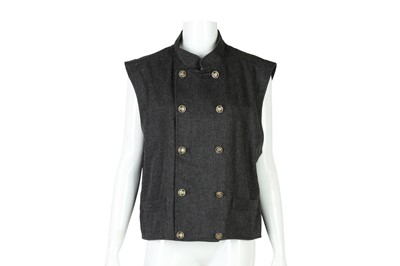 Lot 93 - Versace Grey Wool Felt Gilet -  Size L