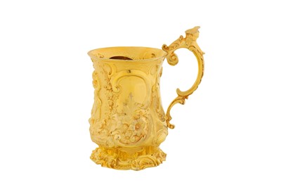 Lot 360 - A Victorian sterling silver gilt mug, London 1851 by George Riley and George Storer