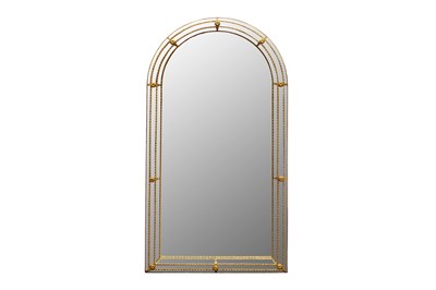 Lot 360 - A DECORATIVE CONTEMPORARY ARCH TOP MIRROR