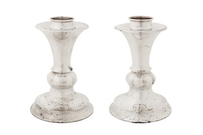 Lot 244 - A pair of early 20th century German 835 standard silver candlesticks, Bremen-Hemelingen 1929 by M. H. Wilkens and Söhne