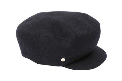 Lot 134 - Hermes Navy Cashmere Baker Boy Hat - Size 59